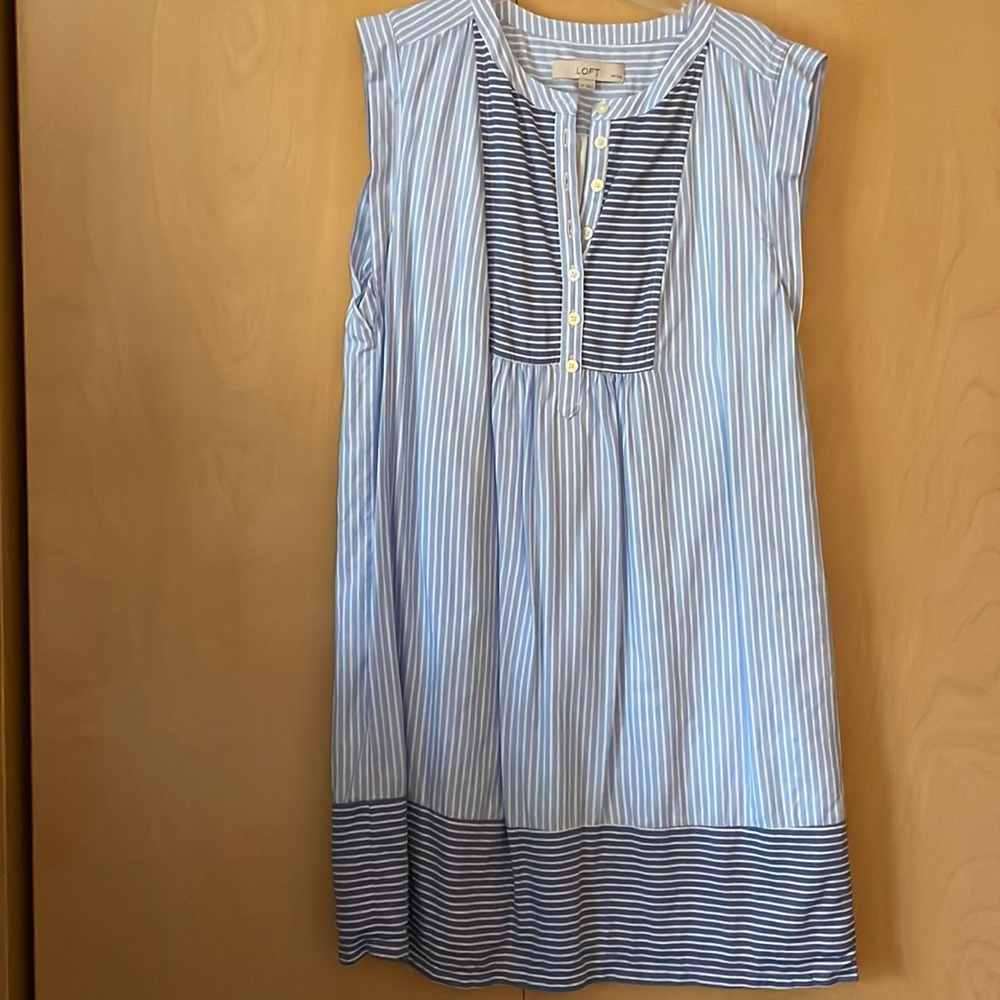 Loft lightweight stripped summer sleeveless dress